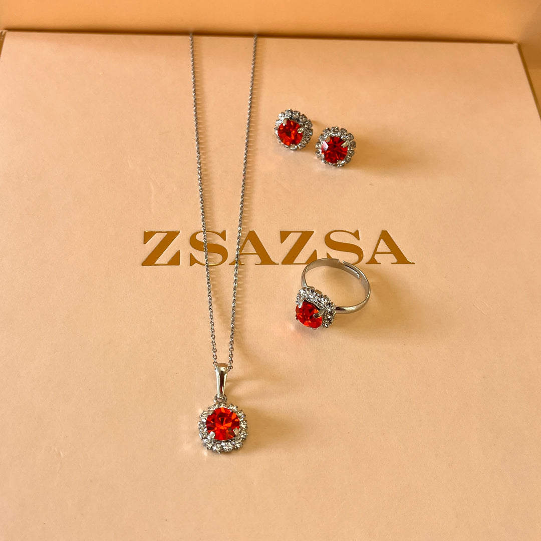Orange Swarovski crystal set