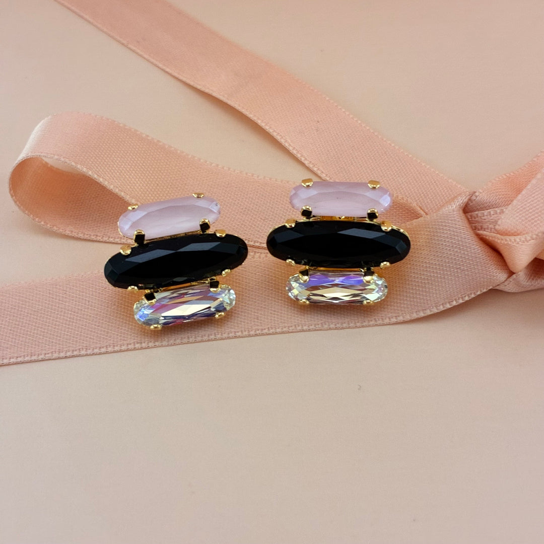 Pink and black Swarovski crystals set
