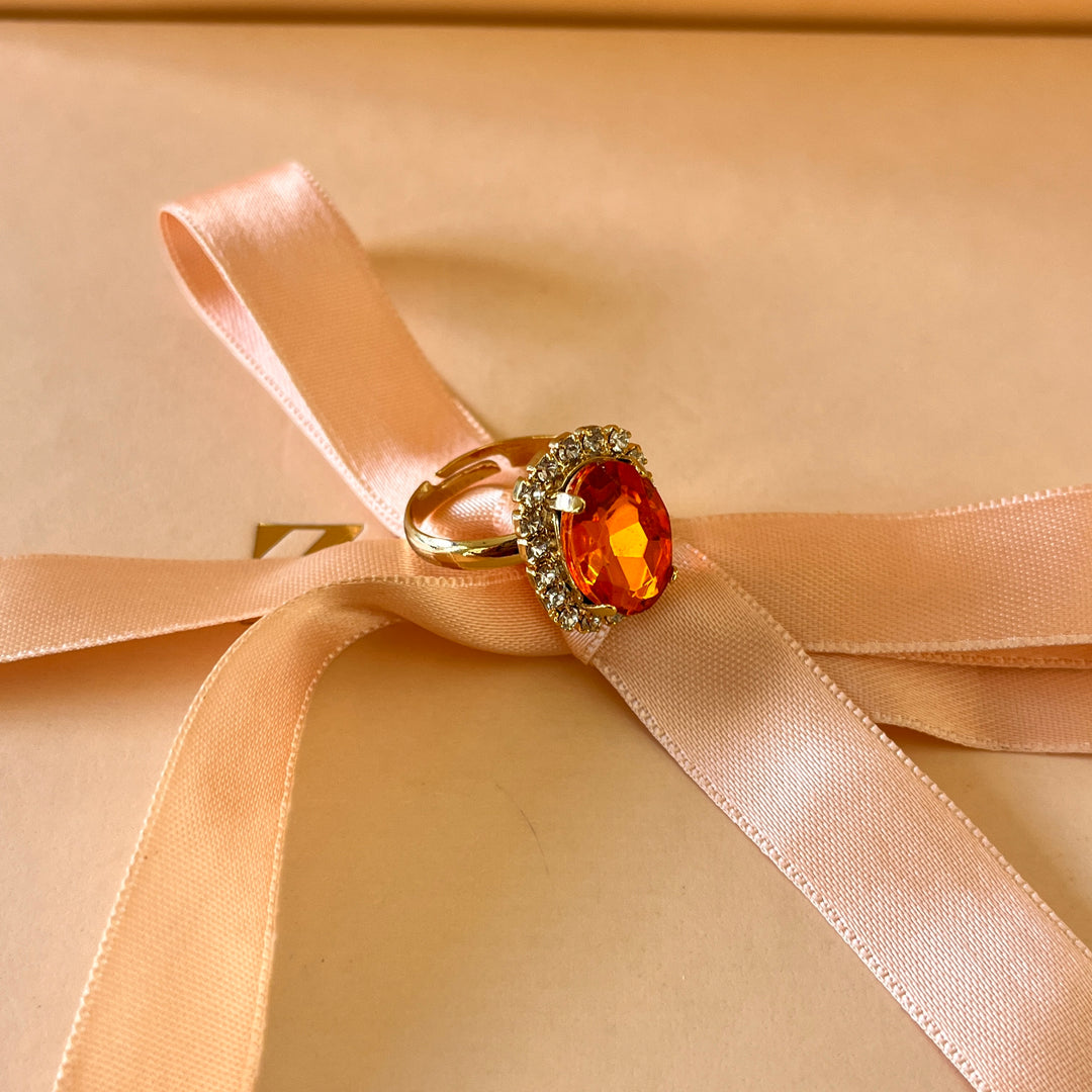 Orange oval Swarovski crystals set