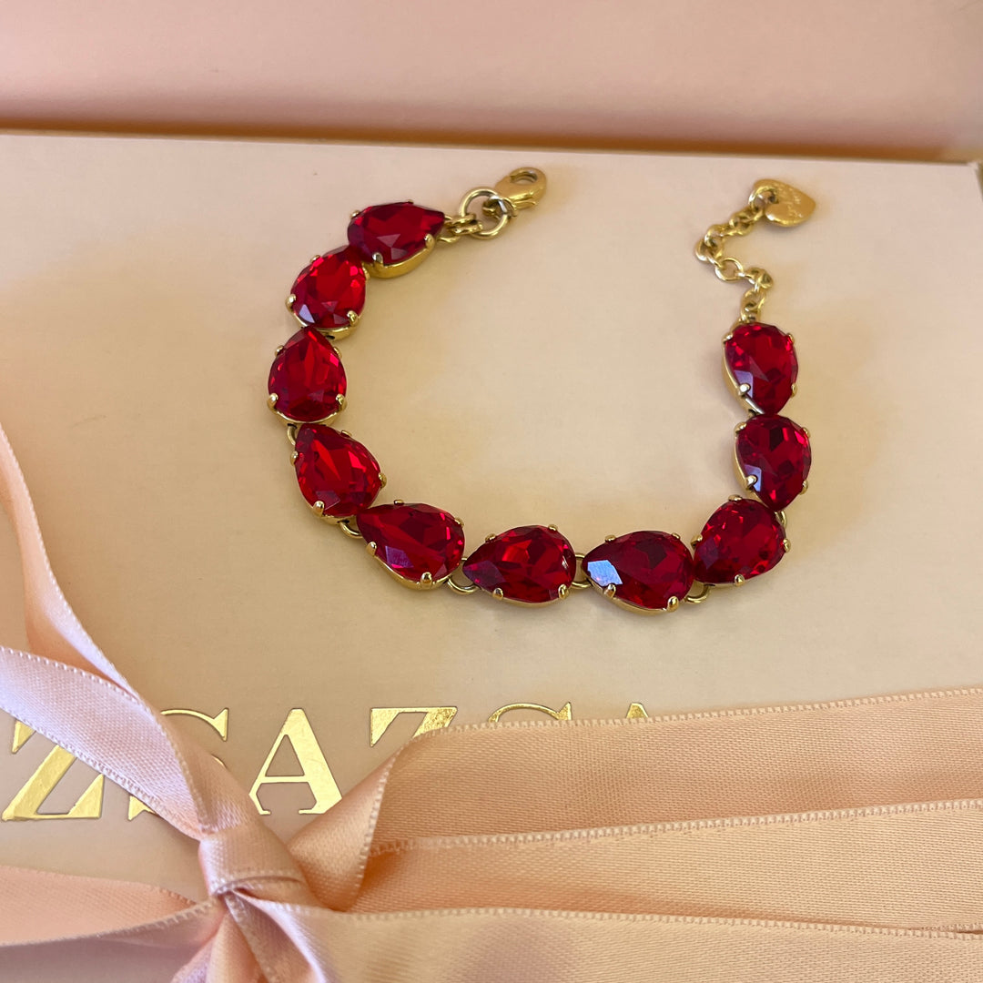 Red Swarovski Crystals bracelet