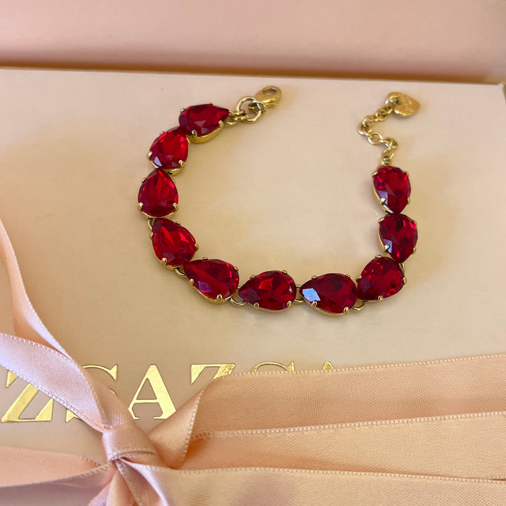 Red Swarovski Crystals bracelet