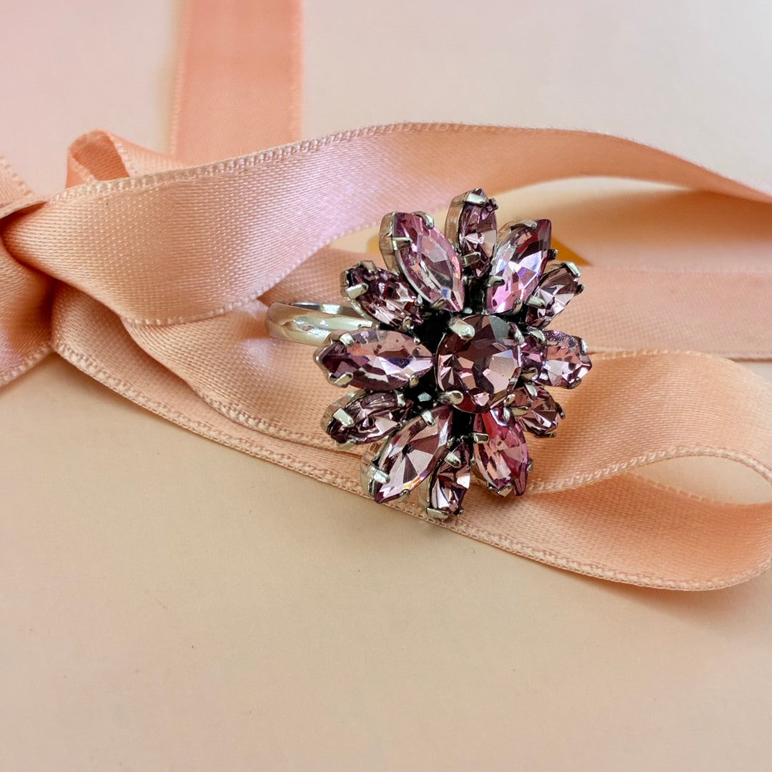 Flowers mauve preciosa crystals set