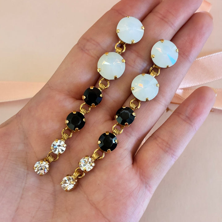 Black and white preciosa crystals set