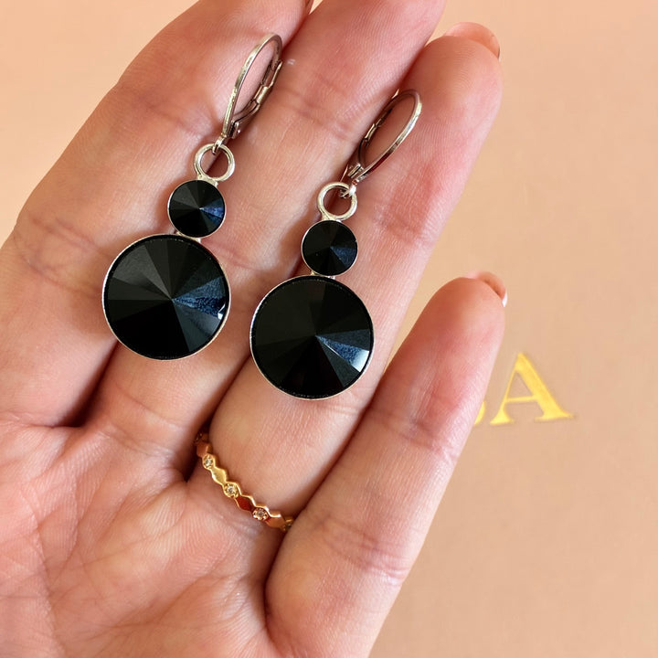 Black Swarovski crystals set