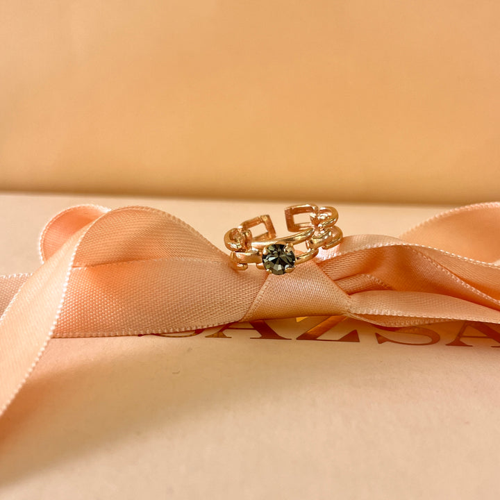 Grey handmade rose gold plated ring