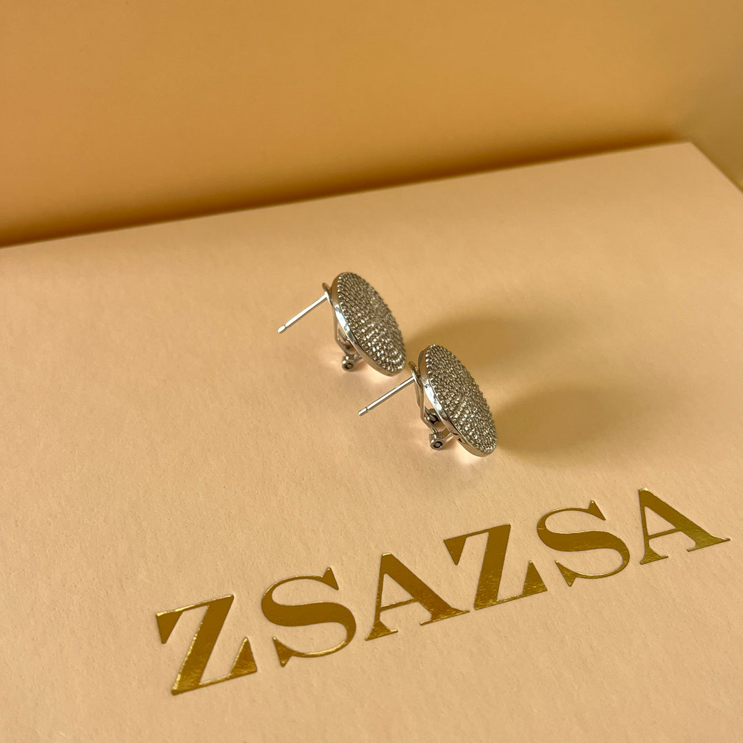 Silver round zircone set