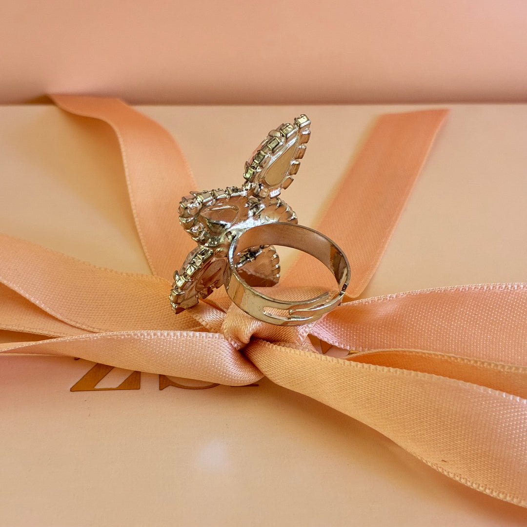 Light pink Swarovski crystals silver set