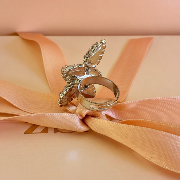 Light pink Swarovski crystals silver set