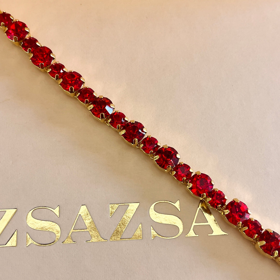 Red preciosa crystals bracelet