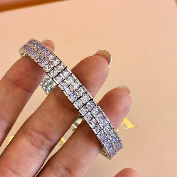 Squares Lilac zircone bangle