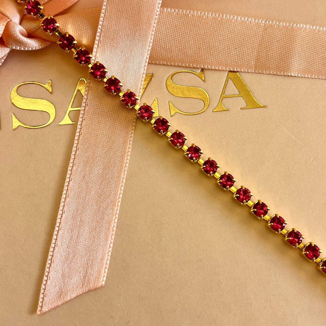 Magenta Swarovski crystals bracelet