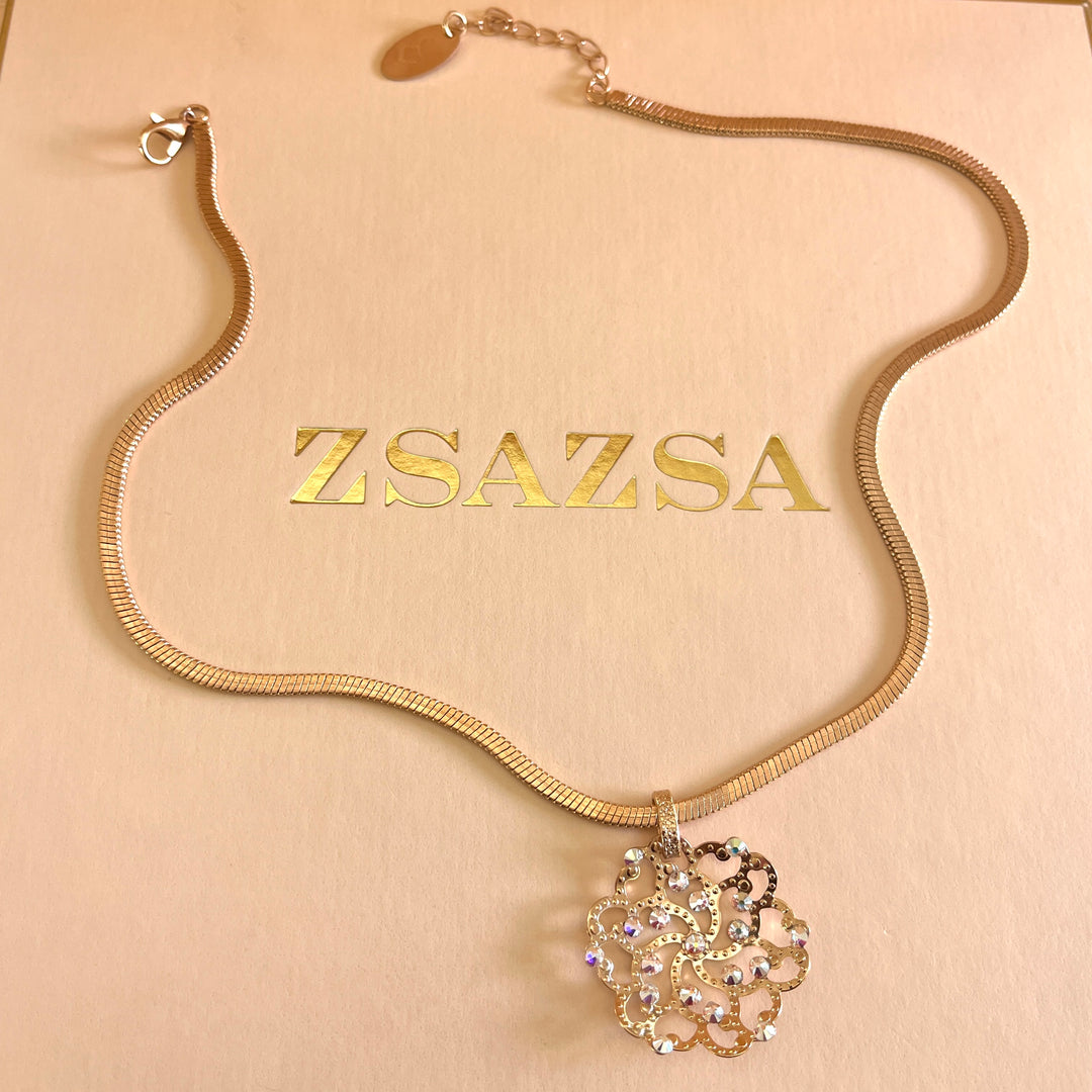 Aurora borealis and rose gold handmade set