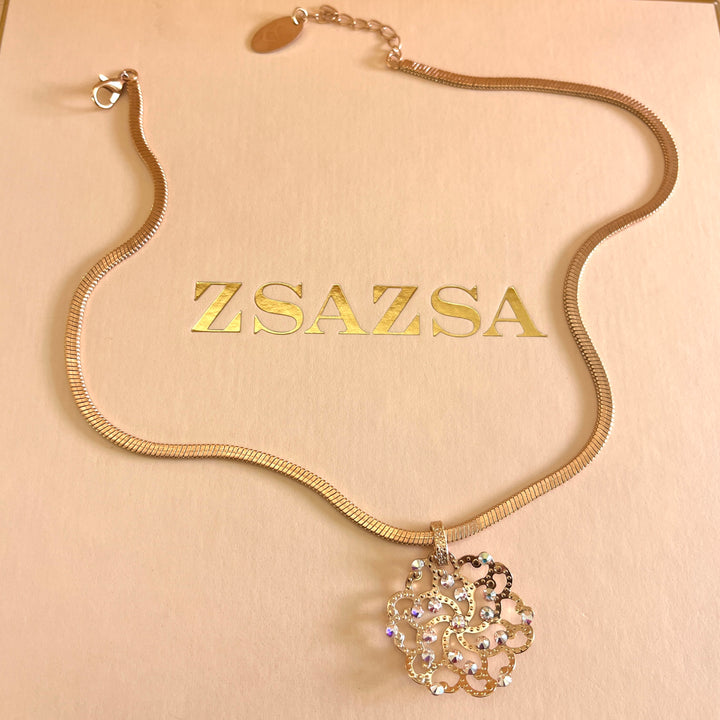 Aurora borealis and rose gold handmade set