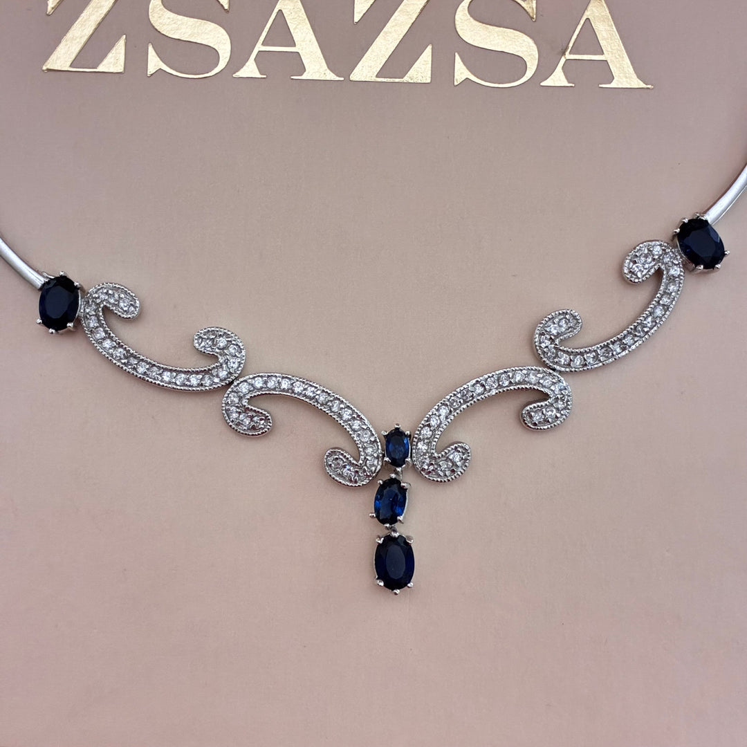 Classic navy blue and royal blue silver set