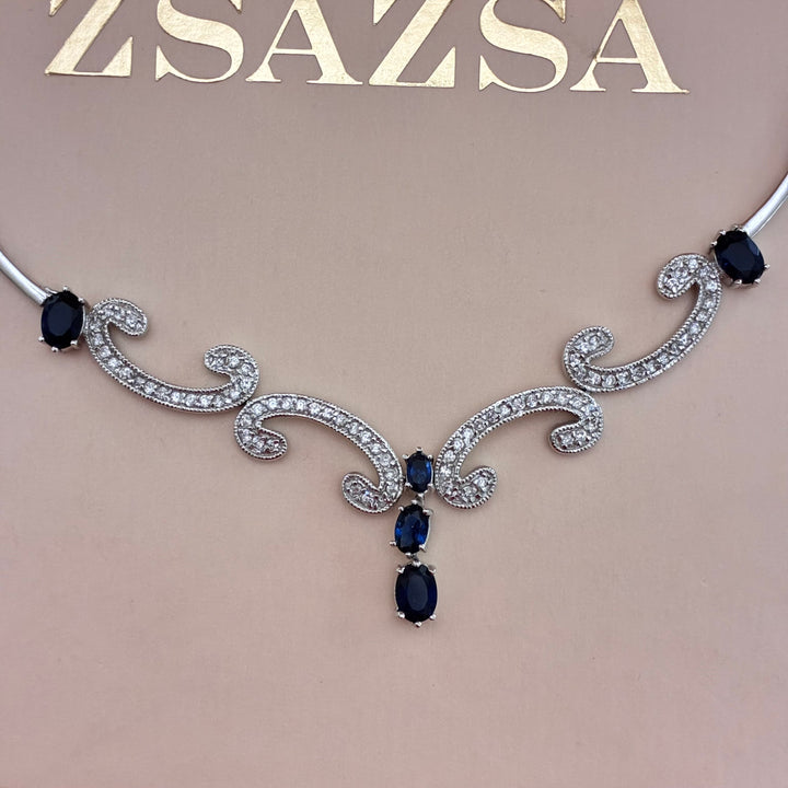 Classic navy blue and royal blue silver set