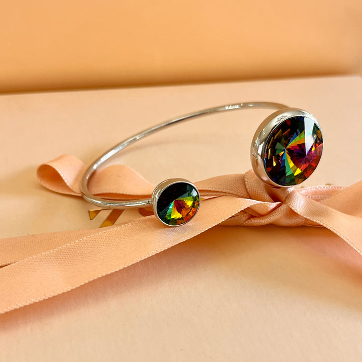 Watermelon Swarovski crystals bangle