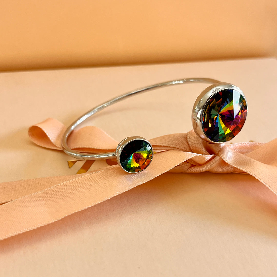 Watermelon Swarovski crystals bangle