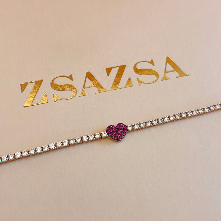 Heart zircone necklace