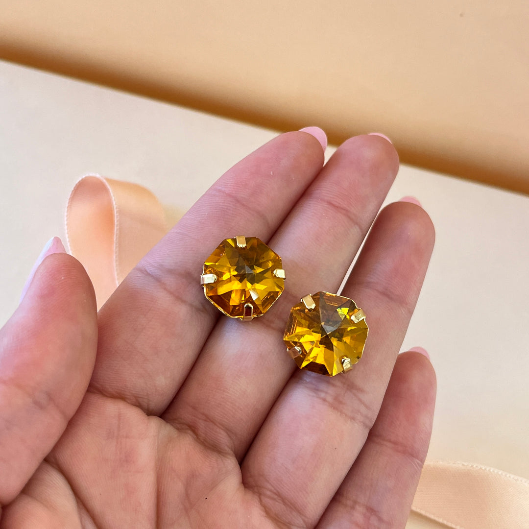 Topaz Swarovski crystals studs