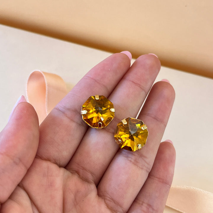 Topaz Swarovski crystals studs
