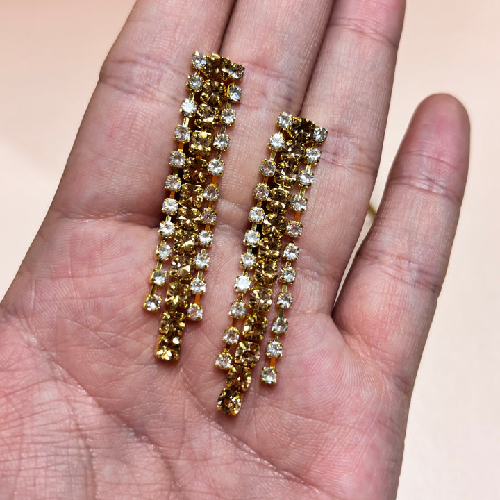 Bronze rhinestone gold plated set