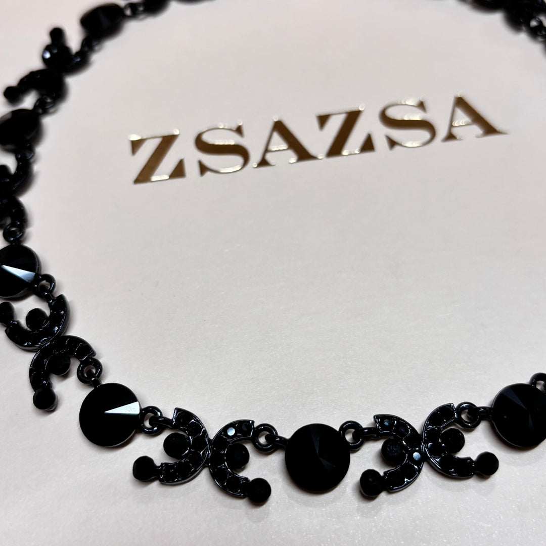 Black rhinestone necklace