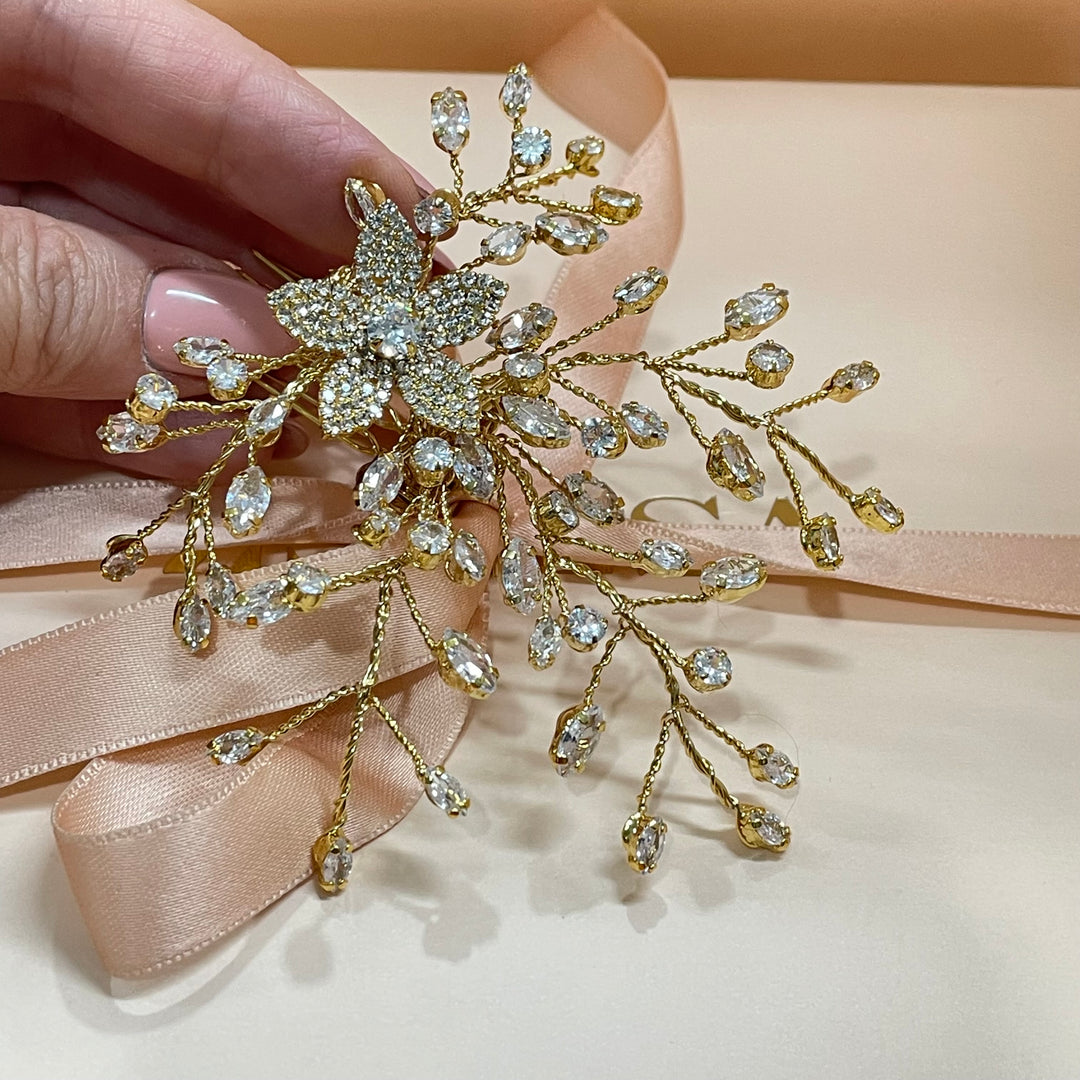 Stunning Swarovski and cubic zircone headpiece