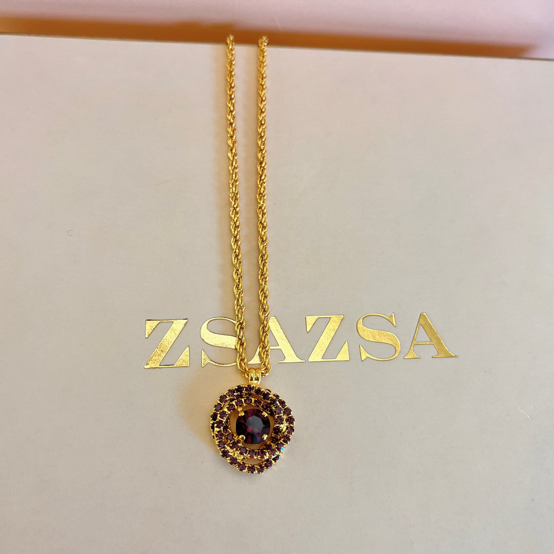 Purple twisted preciosa crystal pendant