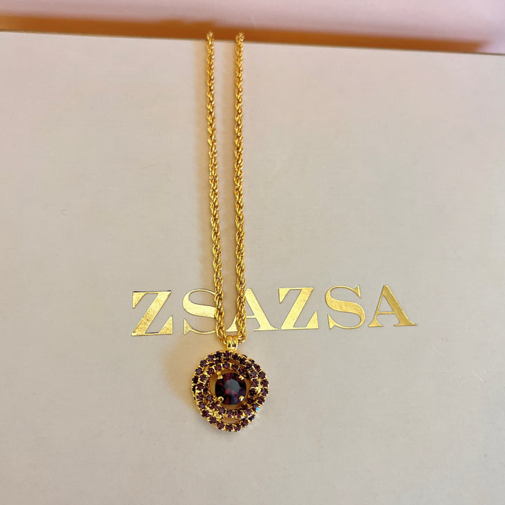 Purple twisted preciosa crystal pendant