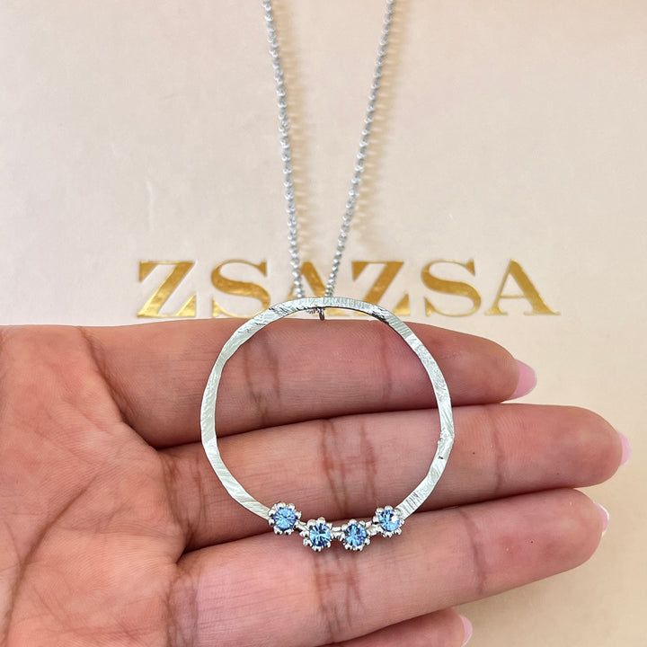 Light blue Preciosa crystals handmade set