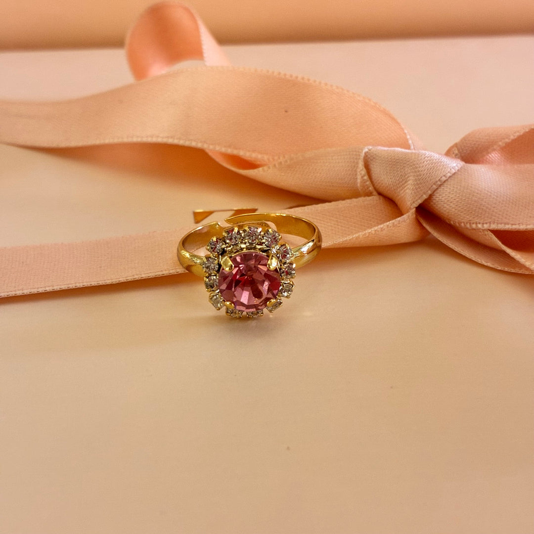 Pink Preciosa crystals gold plated set