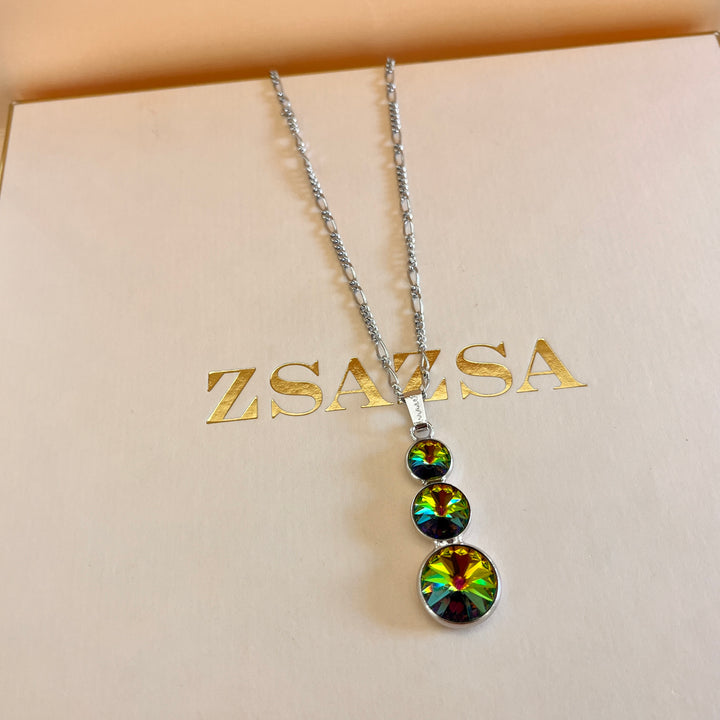 Watermelon Swarovski crystals pendant