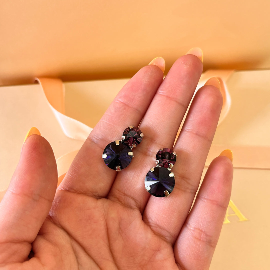 Purple preciosa crystals studs