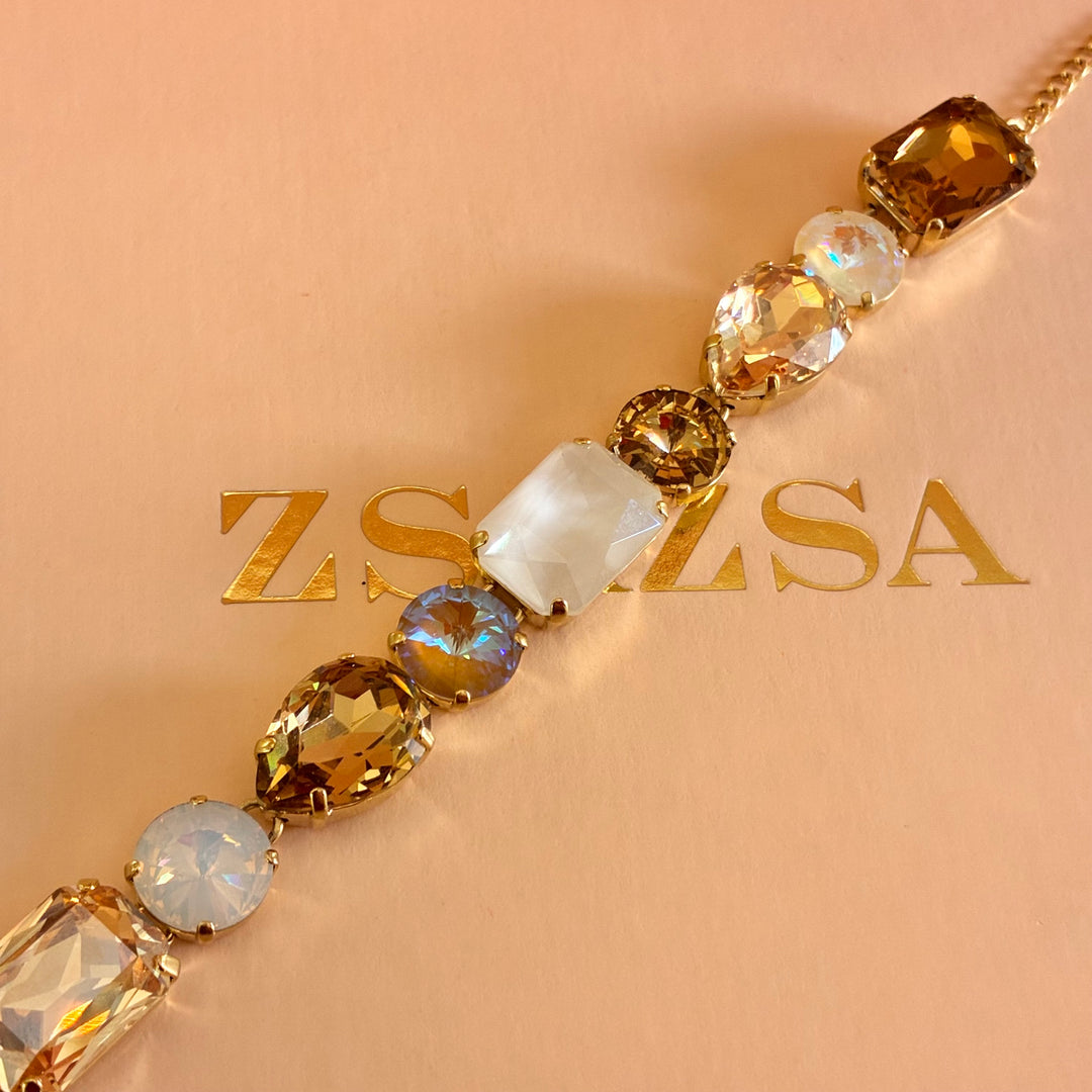 Multistone Swarovski crystals bracelet