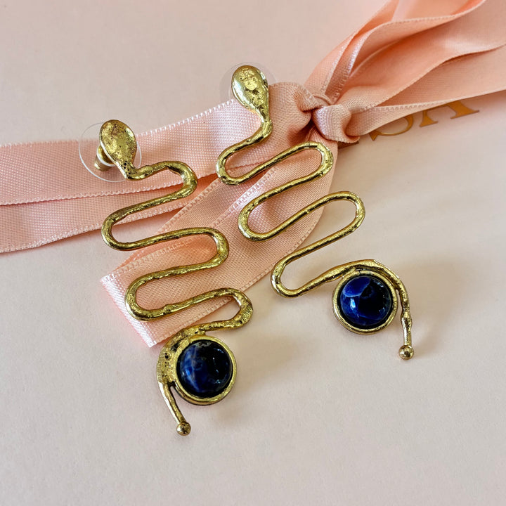 Handmade lapislázuli earrings