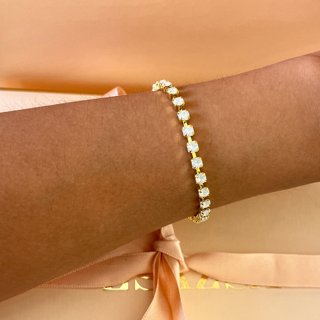 White Swarovski crystals bracelet