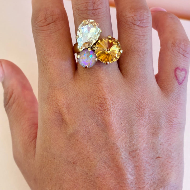 Bronze mixed shape Swarovski crystals set