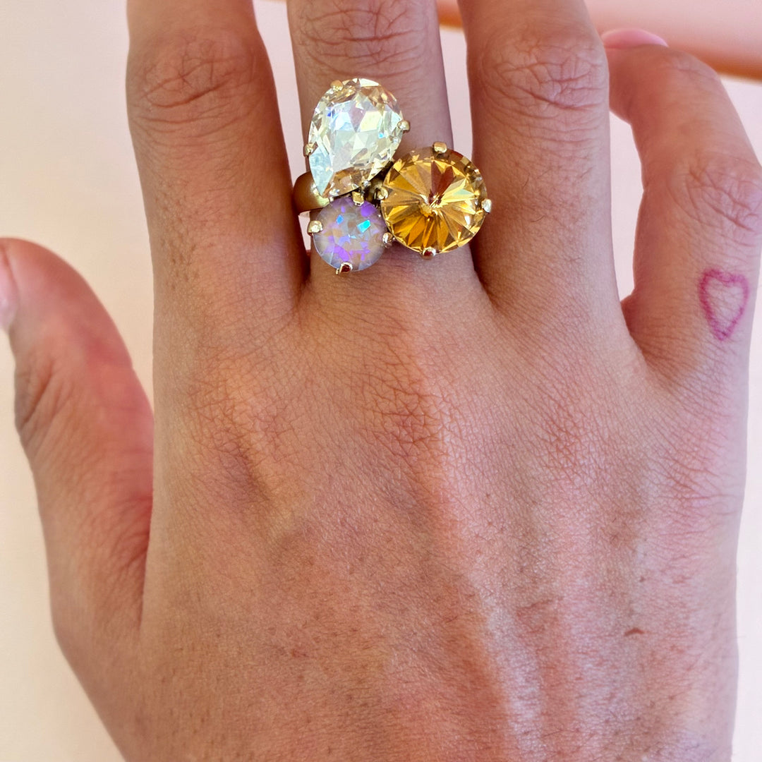 Bronze mixed shape Swarovski crystals set