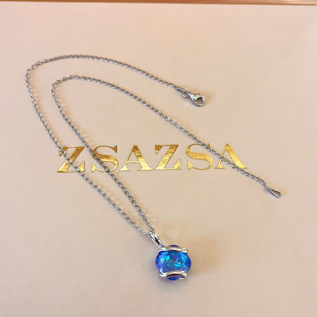 Intense light blue murano pendant & ring