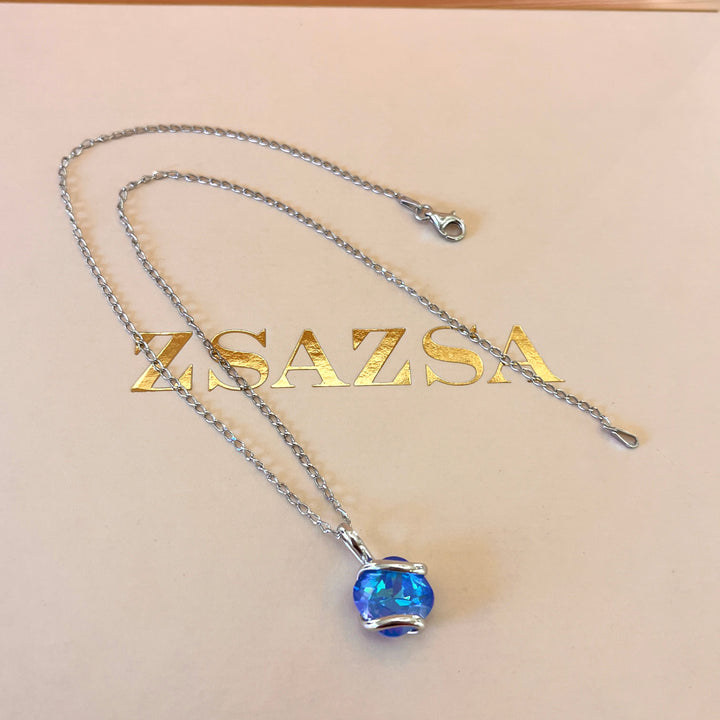 Intense light blue murano pendant & ring