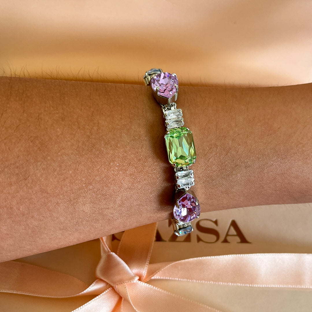 Multicolor Swarovski crystals bracelet