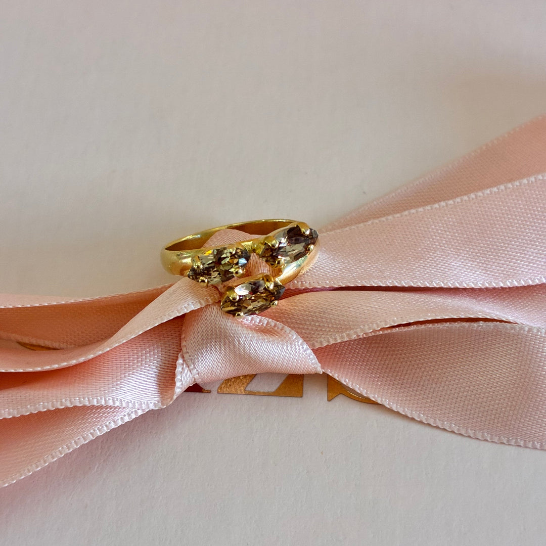 Bronze marquise Preciosa crystals ring