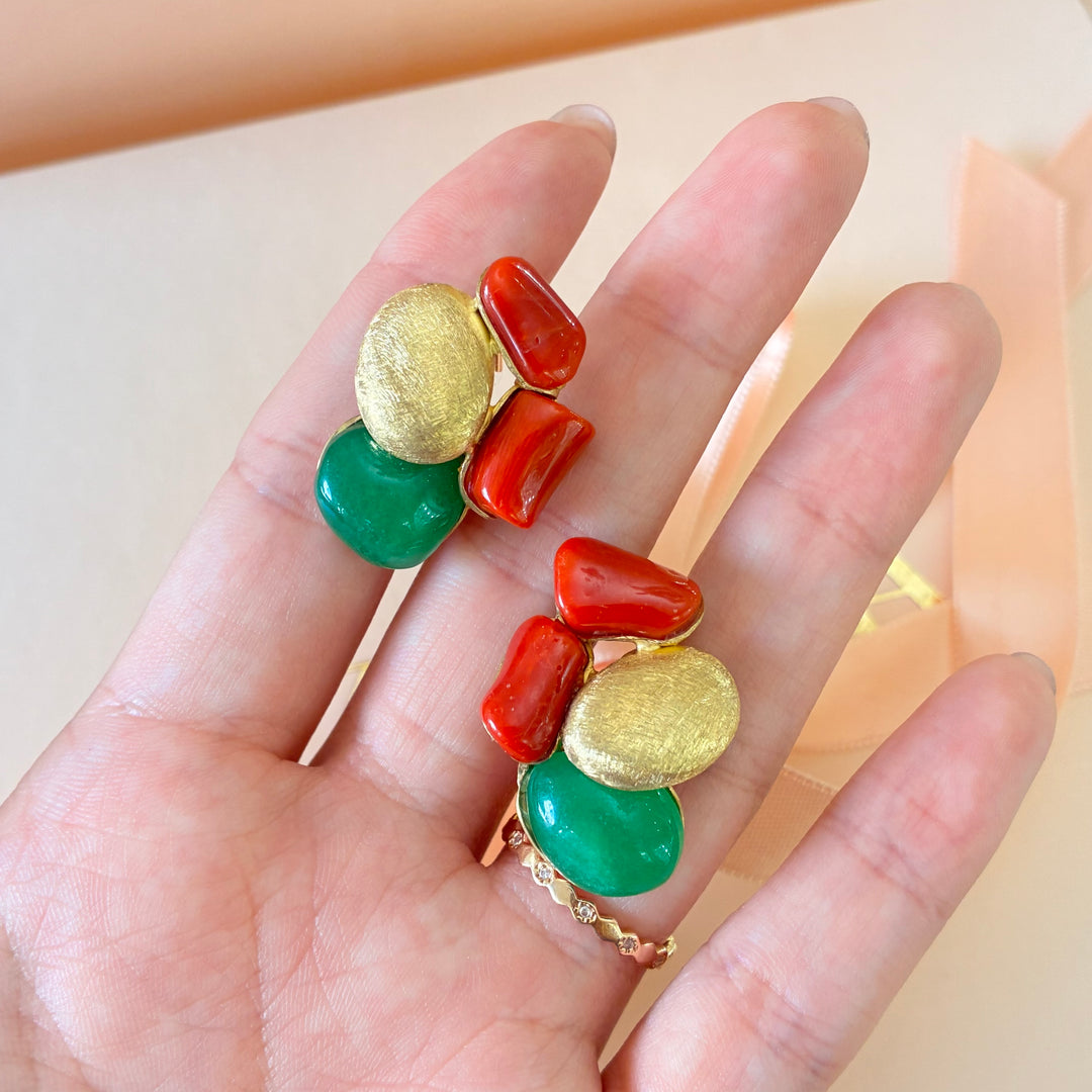 Handmade semi precious stones earrings