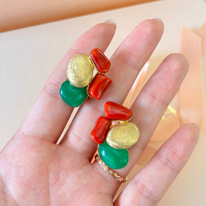 Handmade semi precious stones earrings