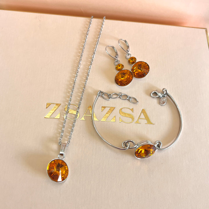 Topaz Swarovski crystals set