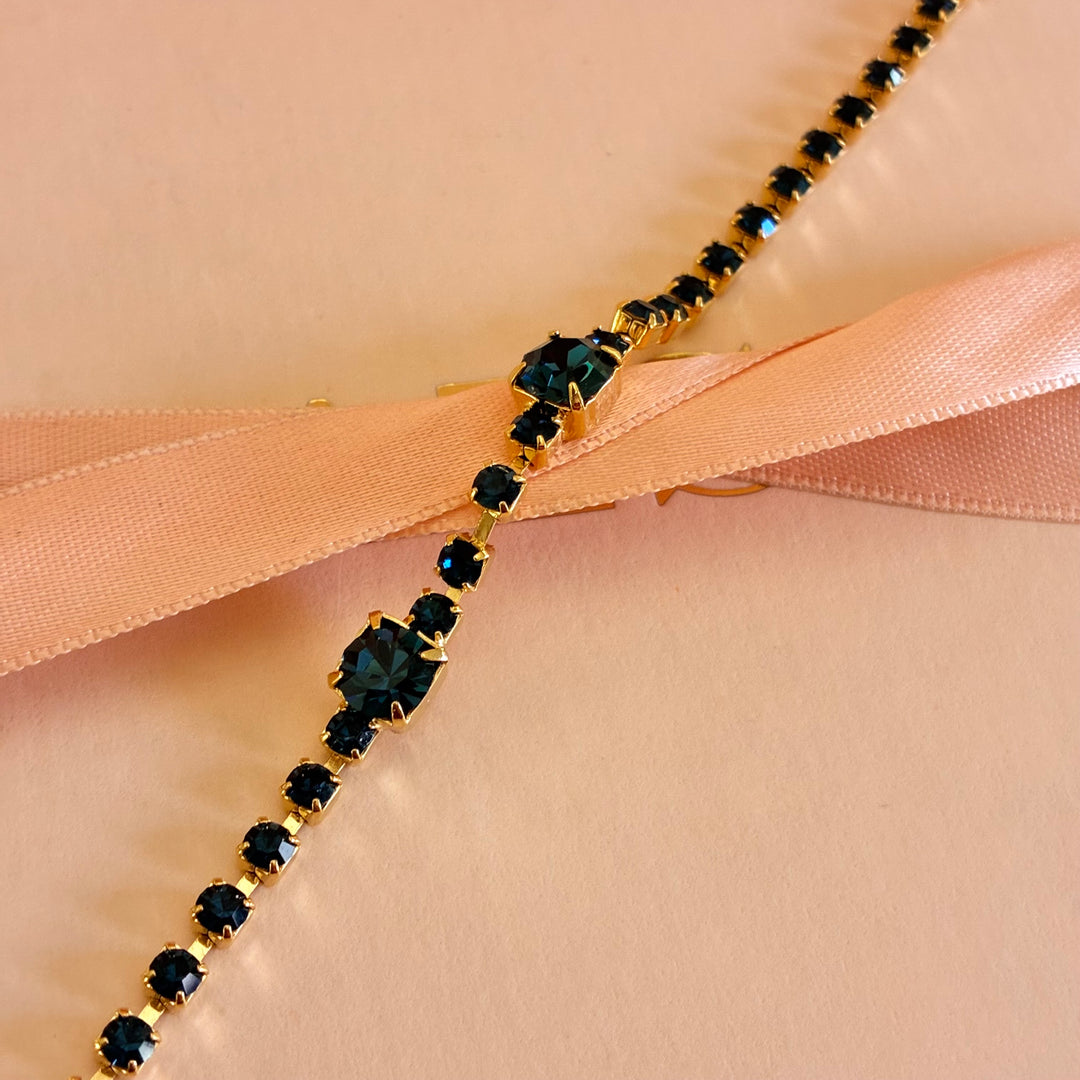 Navy blue Preciosa crystals bracelet