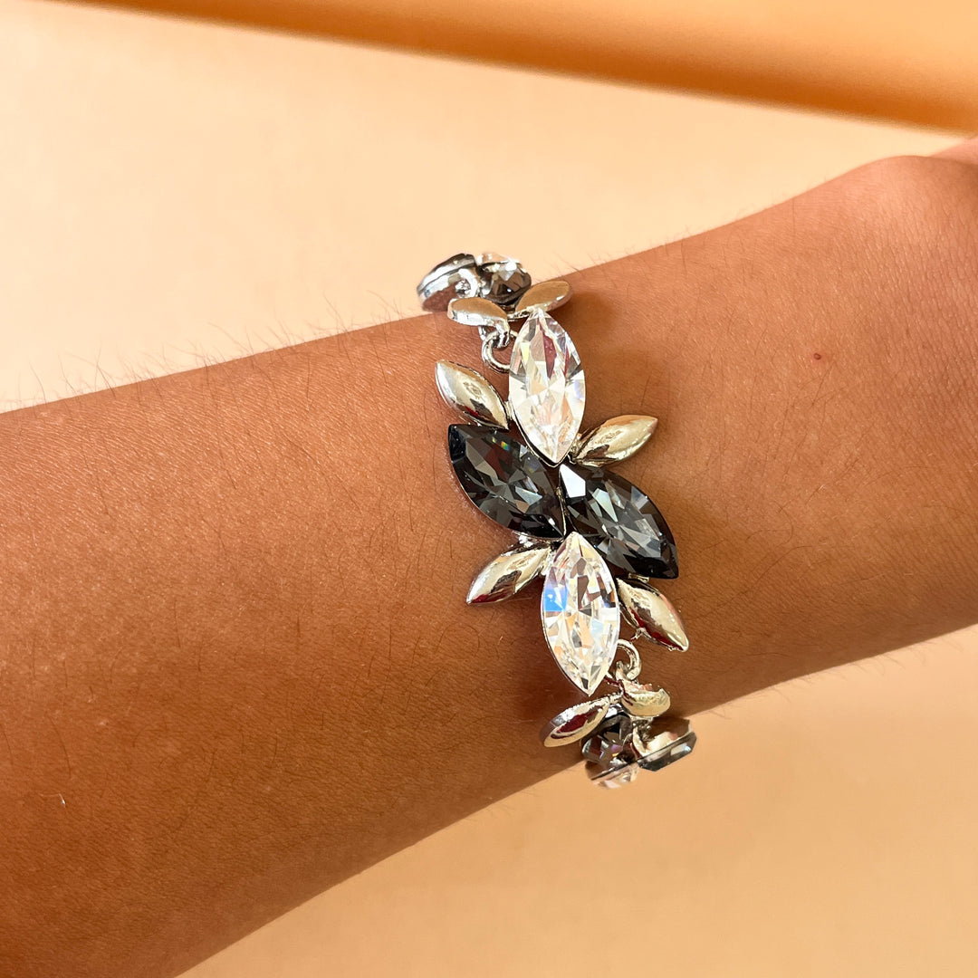 Marquise grey Swarovski crystals set