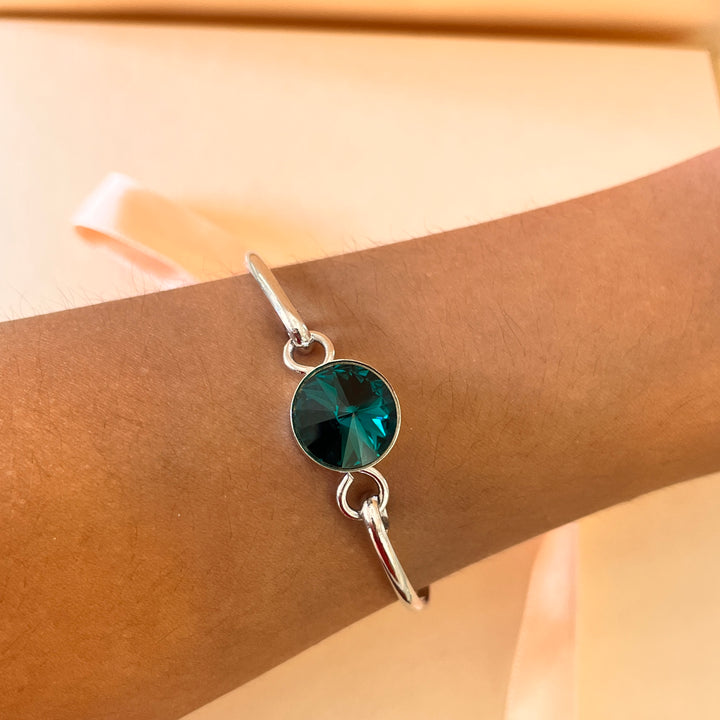 Dark green Swarovski crystals set