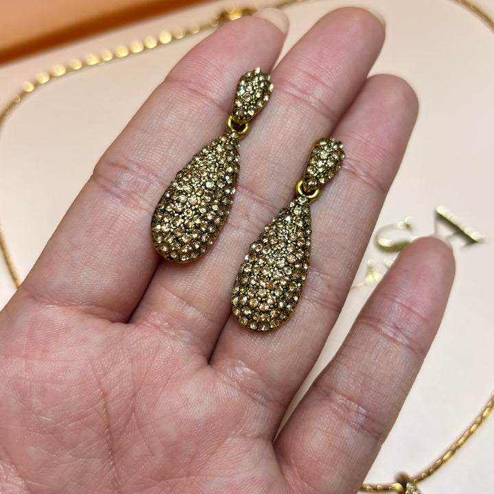 Teardrop bronze rhinestone set