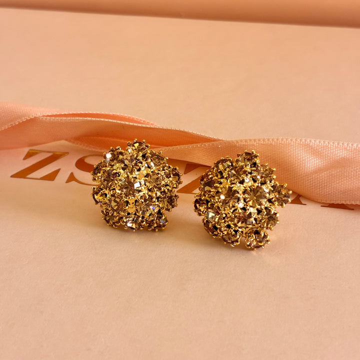 Flower bronze preciosa crystals set